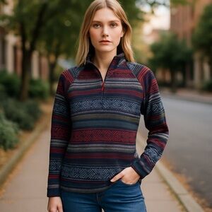 Eddie Bauer Multicolor Patterned Cowl Fleece